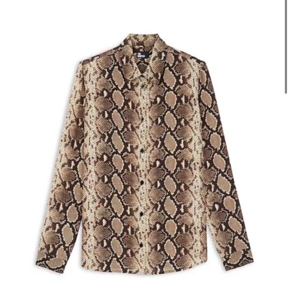 $345 The Kooples NWT Silk Snake Print Blouse - Picture 7 of 10